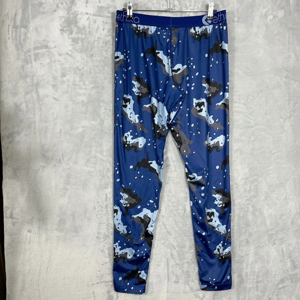 Ethika Mens Leggings XL Blue Camo Familie Compression Athletic Gym Streetwear